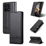 Per Xiaomi Redmi K70/K70 Pro AZNS custodia magnetica in pelle di vitello con vibrazione (nera)