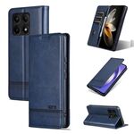 Per Xiaomi Redmi K70/K70 Pro AZNS Custodia magnetica in pelle di vitello con vibrazione (blu scuro)