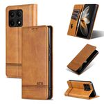 Per Xiaomi Redmi K70/K70 Pro AZNS Custodia magnetica in pelle di vitello con vibrazione (marrone chiaro)