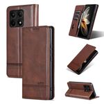 Per Xiaomi Redmi K70/K70 Pro AZNS custodia magnetica in pelle di vitello con vibrazione (marrone scuro)