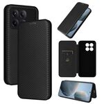 Per Xiaomi Redmi K70E 5G Custodia per cellulare in pelle con texture in fibra di carbonio (nera)