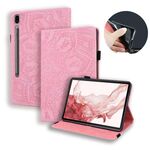 Custodia per tablet in pelle goffrata con texture ultra vitello per Samsung Galaxy Tab S9 (rosa)