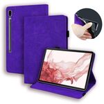 Custodia per tablet in pelle goffrata con texture ultra vitello per Samsung Galaxy Tab S9 (viola)