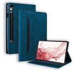 Custodia per tablet in pelle intelligente antiurto per Samsung Galaxy Tab S9 / S8 / S7 (blu)