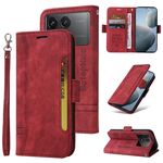 Per Xiaomi Redmi K70 / K70 Pro 5G BETOPNICE Custodia per telefono in pelle con fibbia a doppio lato(Rosso)