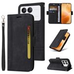 Per Xiaomi Poco X6 Pro / Redmi K70E 5G BETOPNICE Custodia per telefono in pelle con fibbia a doppio lato (Nero)