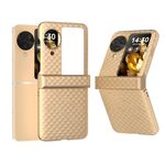 Per OPPO Find N3 Flip 3 in 1 Custodia opaca per PC con motivo a onde e cerniera (Oro)