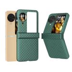 Per OPPO Find N3 Flip 3 in 1 Custodia opaca per PC con motivo a onde e cerniera (verde scuro)