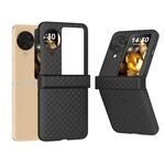 Per OPPO Find N3 Flip 3 in 1 Custodia per PC opaca con motivo a onde con cerniera (nera)