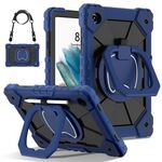 Custodia per tablet PC ibrida in silicone robot con colori a contrasto per Samsung Galaxy Tab A8 10.5 2021 (nero blu scuro)