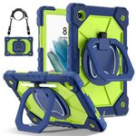 Custodia per tablet PC ibrida in silicone robot con colori a contrasto per Samsung Galaxy Tab A8 10.5 2021 (giallo blu scuro verde)