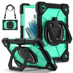 Per Samsung Galaxy Tab A8 10.5 2021 Custodia per tablet PC ibrida in silicone robot con colori a contrasto (nero verde menta)