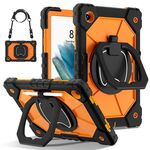 Per Samsung Galaxy Tab A8 10.5 2021 Custodia per tablet PC ibrida in silicone robot con colori a contrasto (nero arancione)
