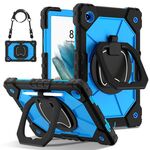 Per Samsung Galaxy Tab A8 10.5 2021 Custodia per tablet PC ibrida in silicone robot con colori a contrasto (nero blu)