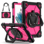 Per Samsung Galaxy Tab A8 10.5 2021 Custodia per tablet PC ibrida in silicone robot con colori a contrasto (nero rosa rosso)