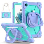 Custodia per tablet PC ibrida in silicone robot con colori a contrasto per Samsung Galaxy Tab A8 10.5 2021 (viola verde menta)