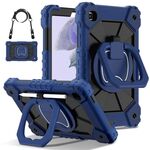Custodia per tablet PC ibrida in silicone robot a colori a contrasto per Samsung Galaxy Tab A7 Lite 2021 (nero blu scuro)