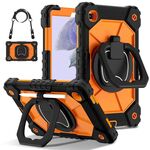 Per Samsung Galaxy Tab A7 Lite 2021 Custodia per tablet PC ibrida in silicone robot con colori a contrasto (nero arancione)