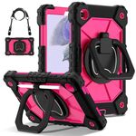 Per Samsung Galaxy Tab A7 Lite 2021 Custodia per tablet PC ibrida in silicone robot con colori a contrasto (nero rosa rosso)