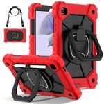 Per Samsung Galaxy Tab A7 Lite 2021 Custodia per tablet PC ibrida in silicone robot con colori a contrasto (rosso nero)