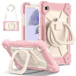 Per Samsung Galaxy Tab A7 Lite 2021 Custodia per tablet PC ibrida in silicone robot con colori a contrasto (oro rosa beige)