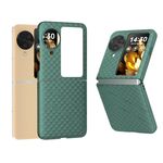 Per OPPO Find N3 Custodia Flip Wave Pattern opaca per PC (verde scuro)