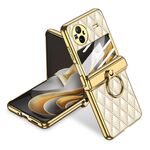 Per vivo X Flip GKK Custodia magnetica per telefono in pelle galvanica con motivo a rombo integrato con anello (Oro)