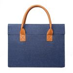 Borsa per laptop portatile leggera in tessuto Oxford da 15,6 pollici con manico in PU (blu)