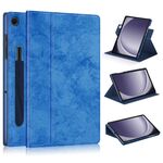 Custodia per tablet in pelle intelligente con supporto con rotazione a 360° per Samsung Galaxy Tab A9+ (blu)
