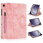Custodia per tablet in pelle intelligente con supporto con rotazione a 360° per Samsung Galaxy Tab A9+ (rosa)