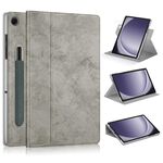 Custodia per tablet in pelle intelligente con supporto con rotazione a 360° per Samsung Galaxy Tab A9+ (grigio)