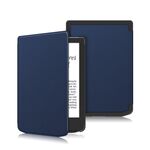 Per PocketBook Verse Pro Custodia per tablet intelligente in pelle con rotelle di tensione in tinta unita (blu scuro)