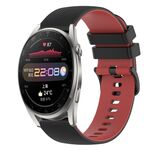 Per Huawei Watch 3 Pro Cinturino in silicone bicolore a scacchi da 22 mm (nero + rosso)