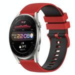 Per Huawei Watch 3 Pro Cinturino in silicone bicolore a scacchi da 22 mm (rosso + nero)