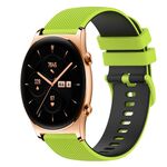 Cinturino per orologio in silicone bicolore a scacchi da 22 mm For Honor Watch GS 3 (verde lime + nero)