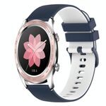 Cinturino per orologio in silicone bicolore a scacchi For Honor Watch Dream da 22 mm (blu scuro + bianco)