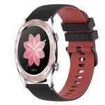 For Honor Watch Dream 22mm Cinturino in silicone bicolore a scacchi (nero + rosso)