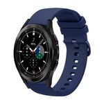 Per Samsung Galaxy Watch 4 Classic 42mm 20mm Cinturino in silicone morbido a tinta unita (blu navy)