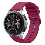 Per Samsung Galaxy Watch 46mm 22mm Cinturino in silicone morbido a tinta unita (rosso vino)