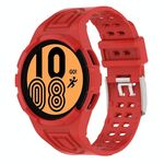 Per Samsung Galaxy Watch4 Cinturino per orologio intelligente con fibbia a doppio pin TPU integrato da 44 mm (rosso)