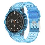 Per Samsung Galaxy Watch4 Classic 46mm Armor integrato TPU doppio pin fibbia Smart Watch Band (blu trasparente)