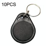 10PCS IC Access Control Card Controllo d'ingresso M1 Compatibile Fudan Rfid 13.56Mhz Portachiavi Portachiavi Tag Portachiavi(Nero)