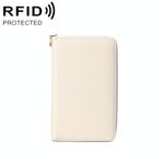 1659 RFID Anti-magnetico Antifurto Borsa per passaporto Borsa per documenti Portafoglio (bianco avorio)