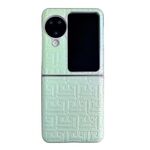 Per OPPO Find N3 Flip Custodia per telefono in pelle geometrica sfumata con vernice perlescente (verde)