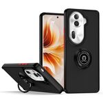 Per OPPO Reno11 Pro Global Q Shadow 1 Series TPU + custodia per PC con anello (nero + rosso)