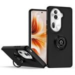 Per OPPO Reno11 Pro Global Q Shadow 1 Series TPU + custodia per PC con anello (nero + nero)