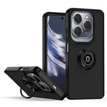 Per Infinix Hot 40 / Hot 40 Pro Q Shadow 1 Series TPU + custodia per telefono PC con anello (nero + nero)