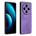 Custodia per telefono con sensazione di pelle in rilievo AZNS 3D per vivo X100 Pro (viola)