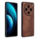 Custodia per telefono con sensazione di pelle in rilievo AZNS 3D per vivo X100 Pro (marrone)