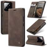 Per Xiaomi 14 CaseMe 013 Custodia per telefono in pelle con vibrazione orizzontale multifunzionale (caffè)
